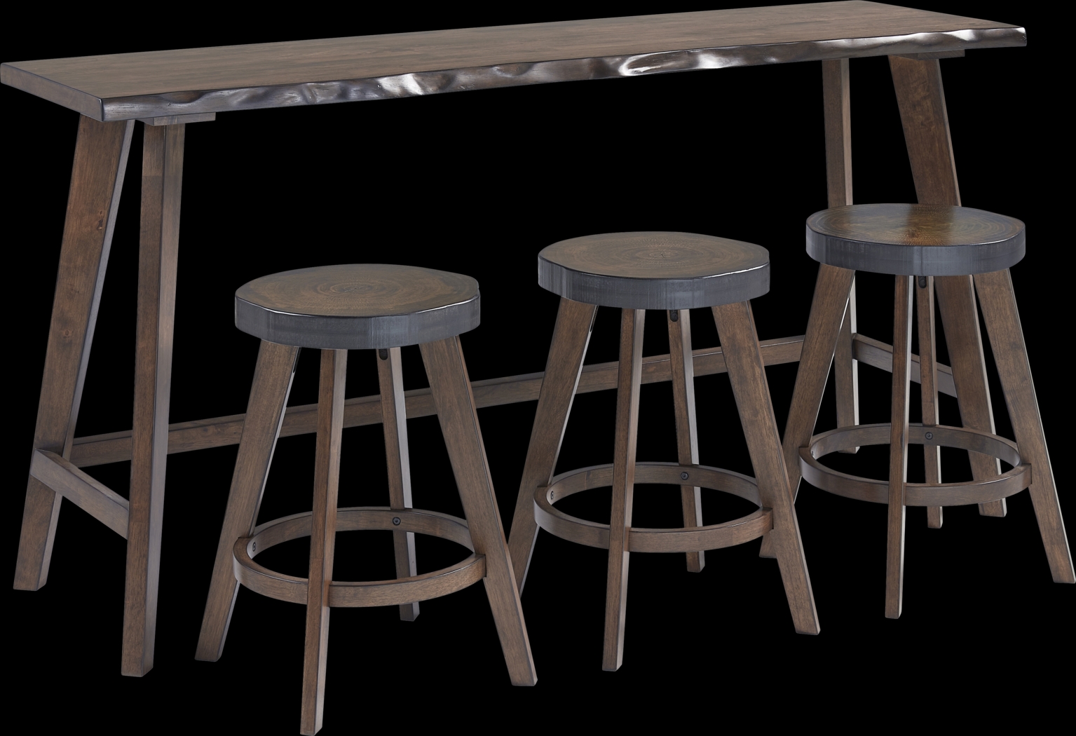 Gunston Brown Counter Height Table w/ 3 Stools - Thumbnail - Image 1