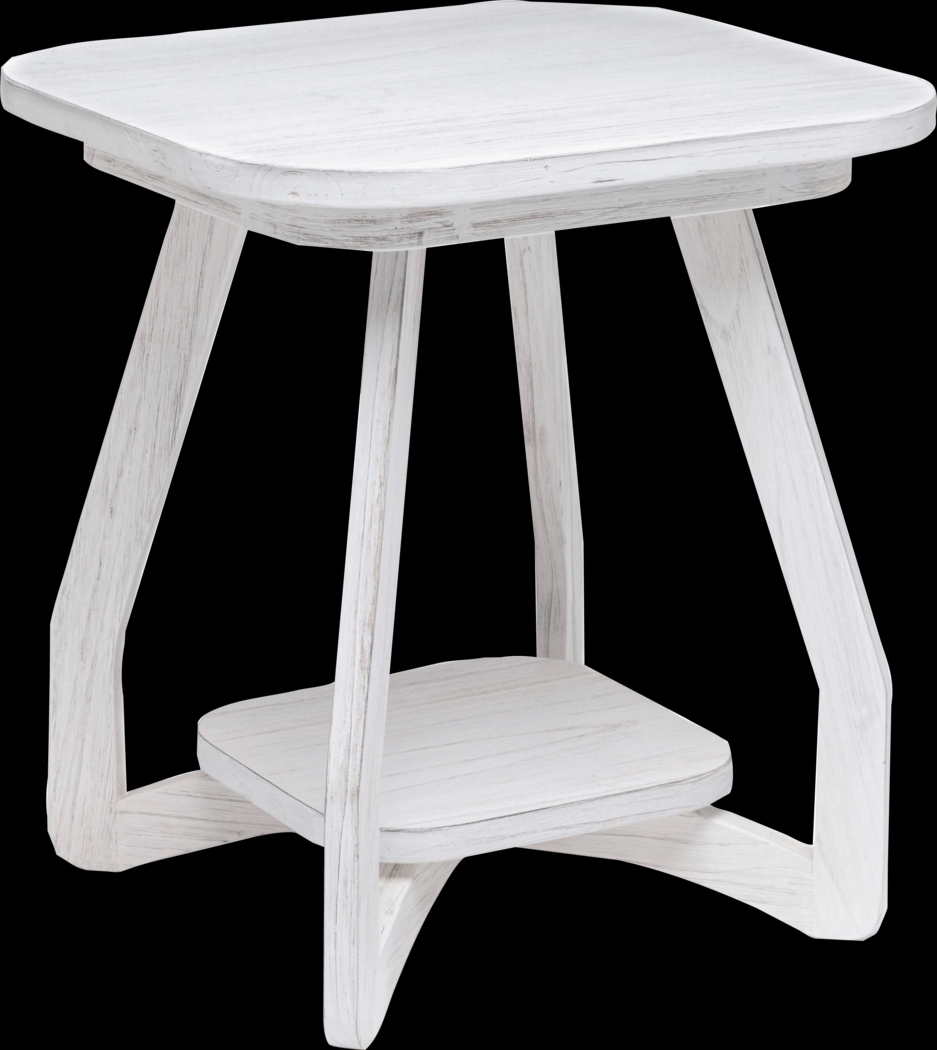 Guoten White End Table - Thumbnail - Image 1