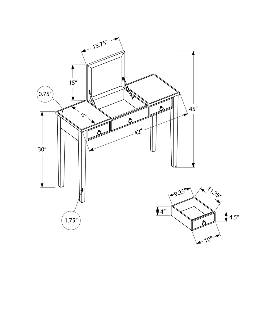 Gwenellen Silver Vanity Table - Thumbnail - Image 3