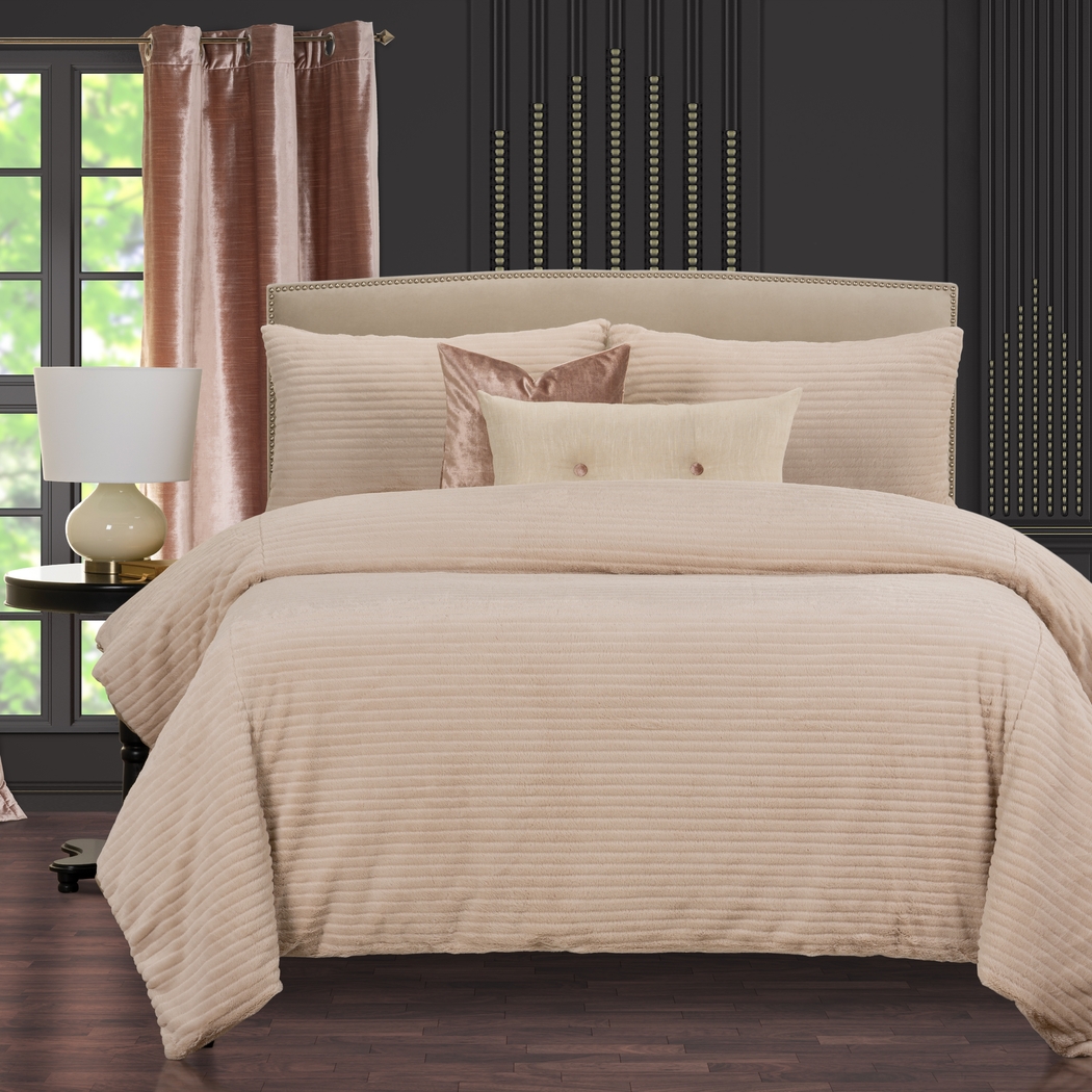 Gwinette Off-White 6pc Queen Duvet Cover Set - Thumbnail - Image 2