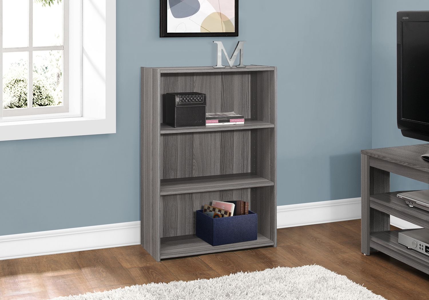 Gwynnwood Gray Bookcase - Thumbnail - Image 2