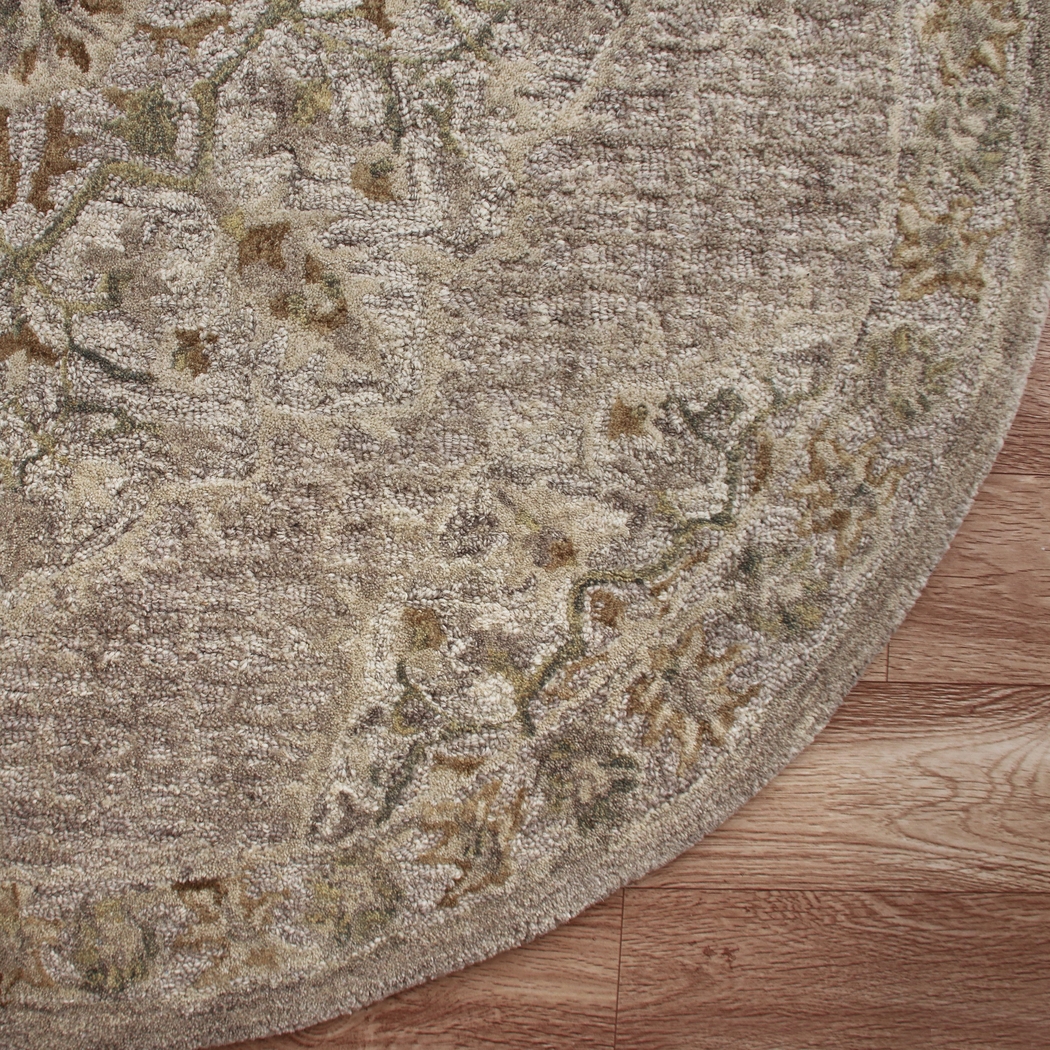 Wundar Beige 4' Round Rug - Thumbnail - Image 5
