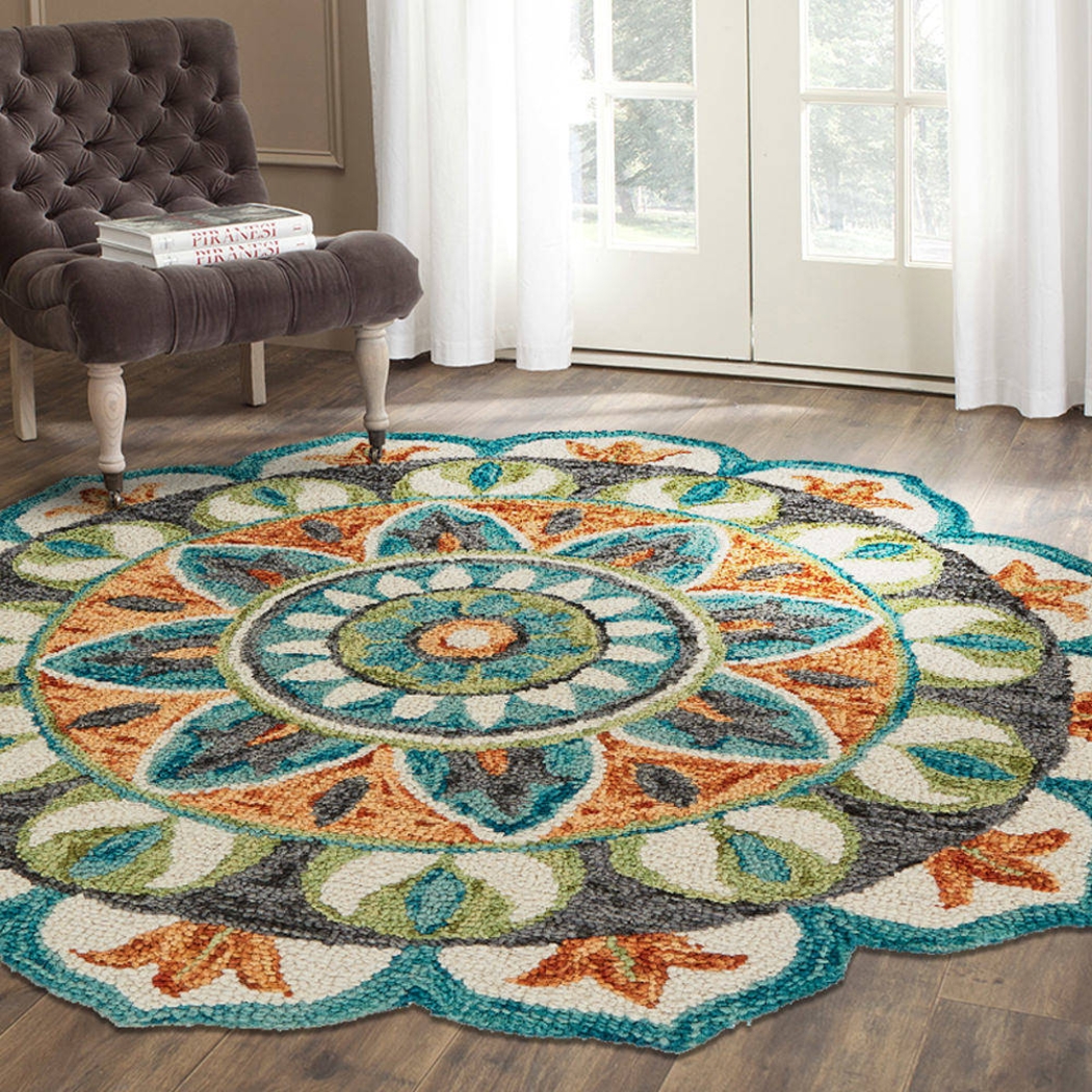 Haben Orange 4' Round Rug - Thumbnail - Image 2