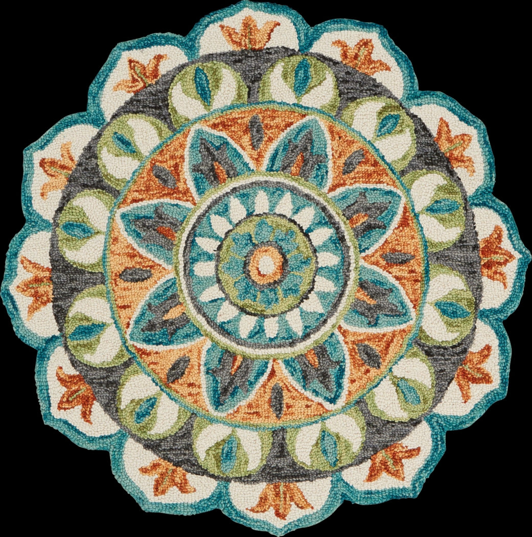 Haben Orange 4' Round Rug - Thumbnail - Image 1