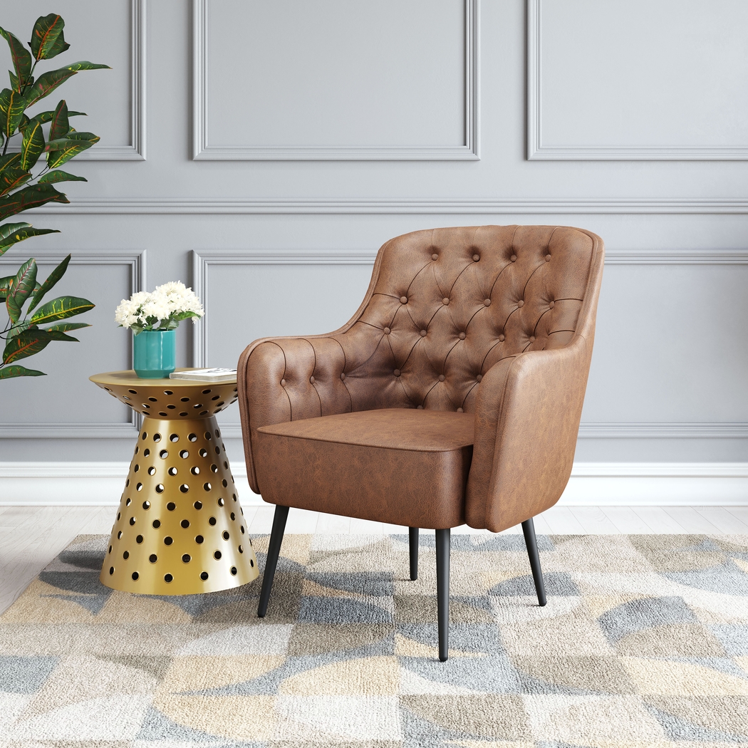 Habiet Brown Accent Chair - Thumbnail - Image 2