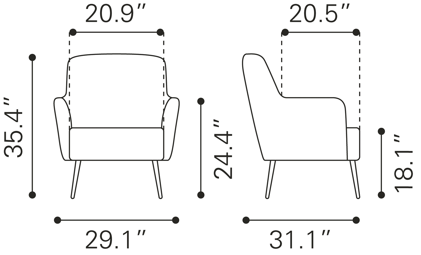 Habiet Brown Accent Chair - Thumbnail - Image 11