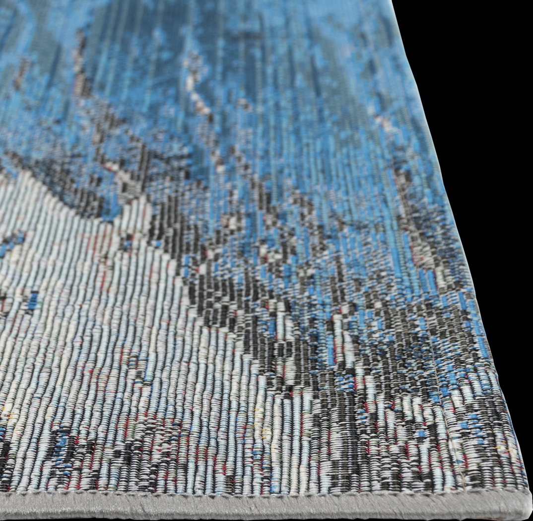 Habine Blue 4'10 x 7'6 Indoor/Outdoor Rug - Thumbnail - Image 4