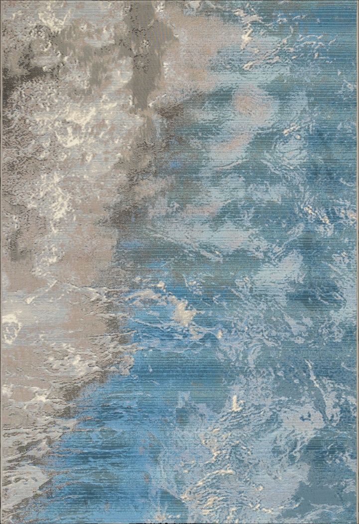 Habine Blue 4'10 x 7'6 Indoor/Outdoor Rug - Thumbnail - Image 1