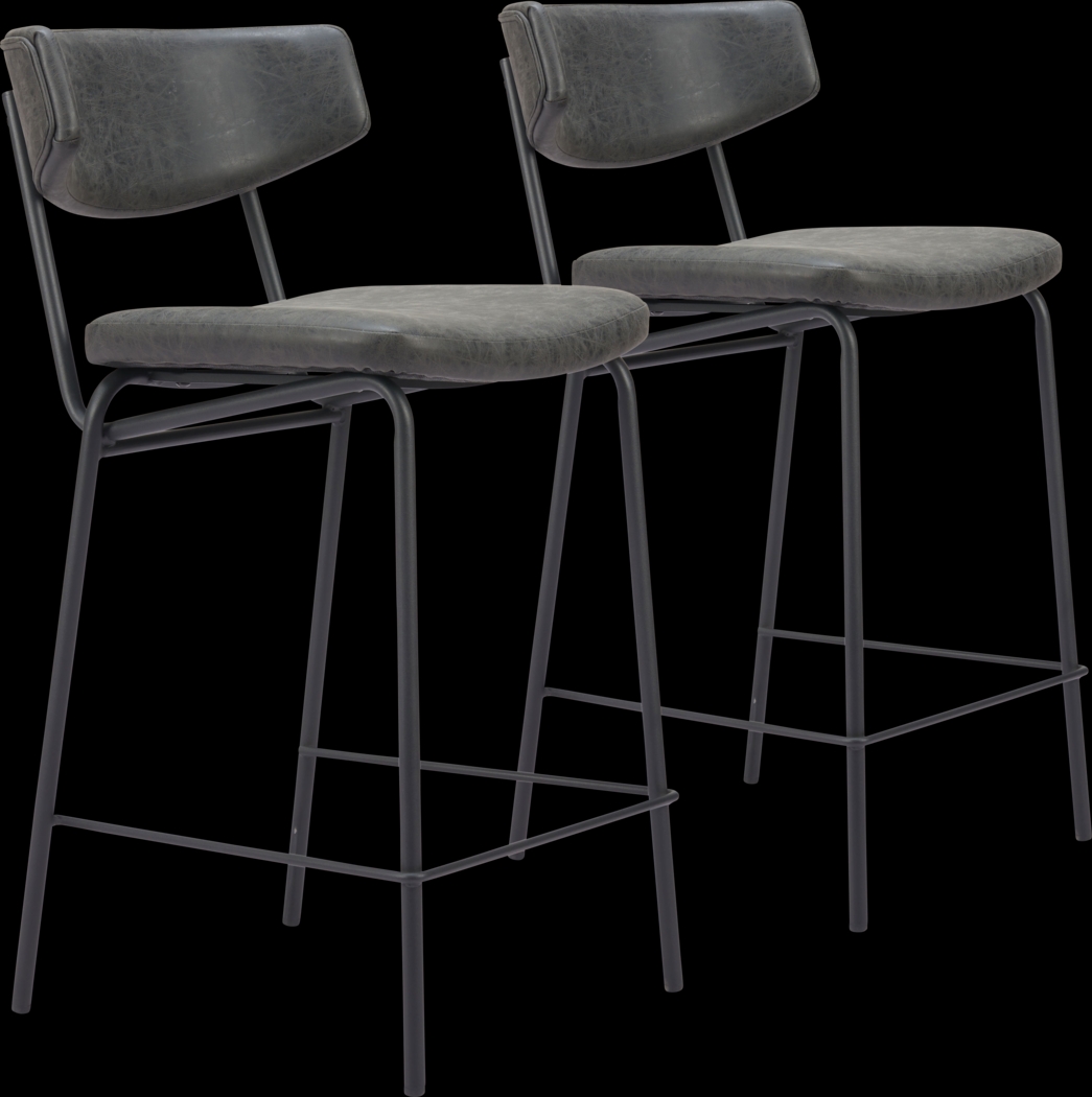 Haciendas Black Counter Height Stool, Set of 2 - Thumbnail - Image 1