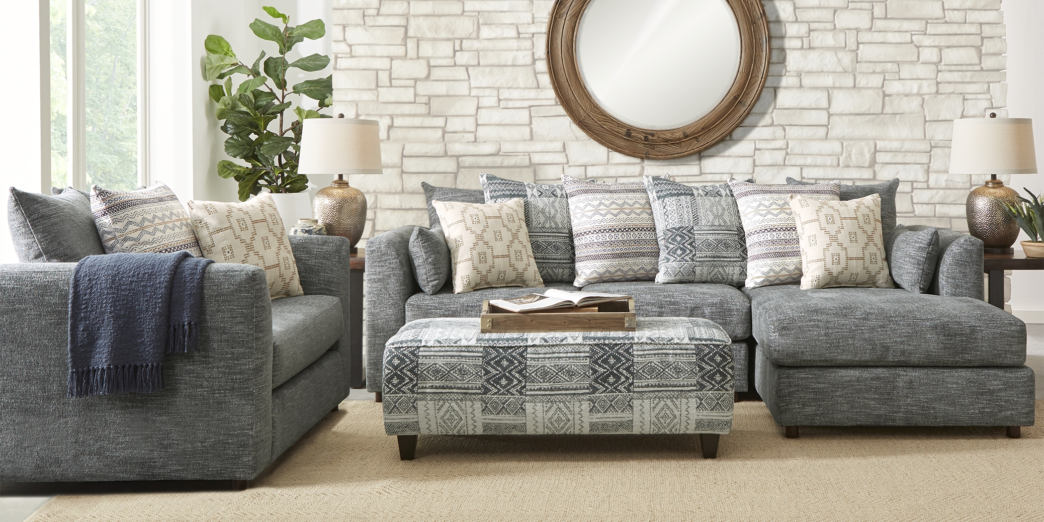 Haden Crossing Slate 2 Pc Sectional - Thumbnail - Image 2