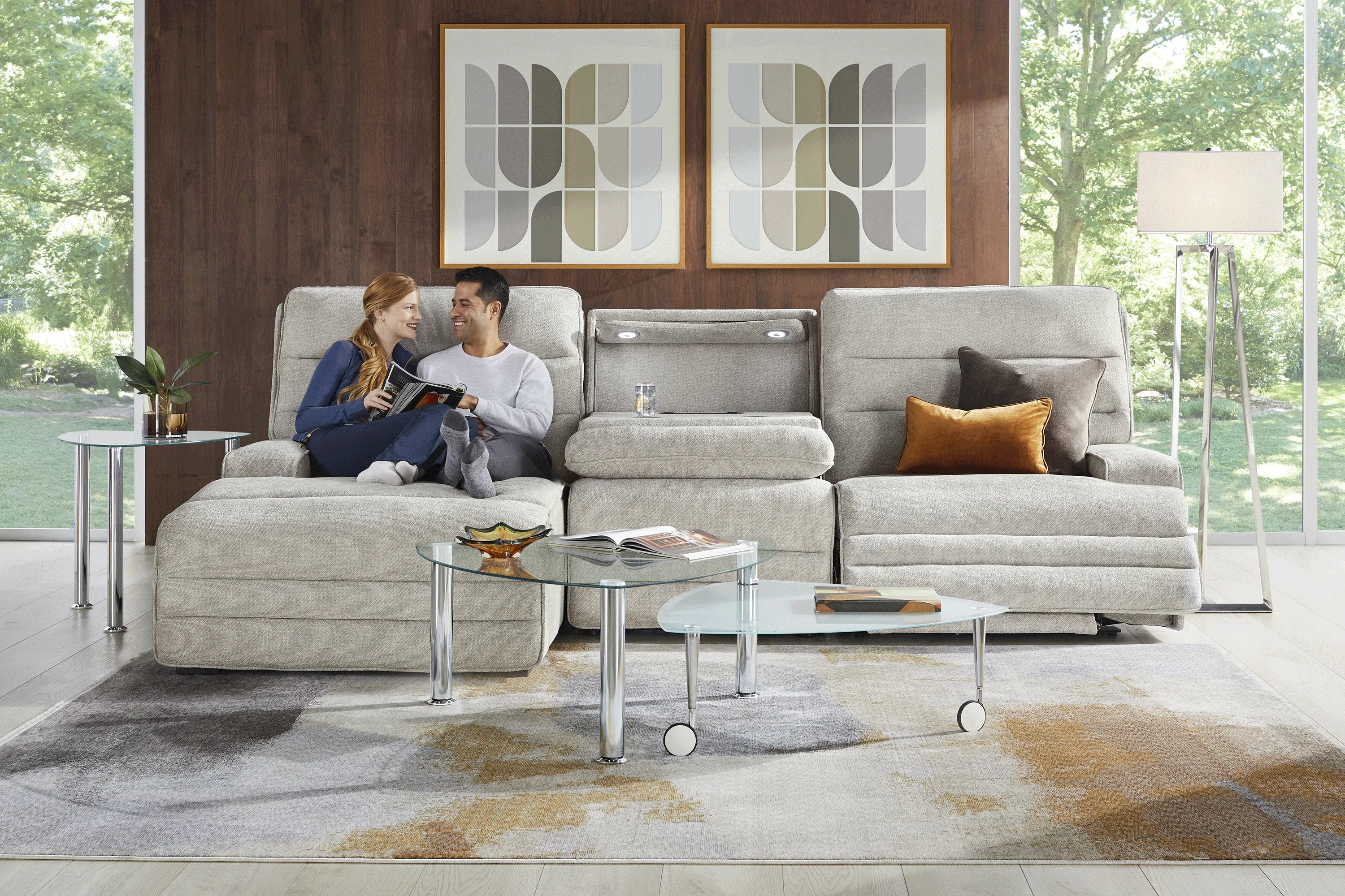 Hadley Park Beige 3 Pc Dual Power Reclining Sectional - Thumbnail - Image 4