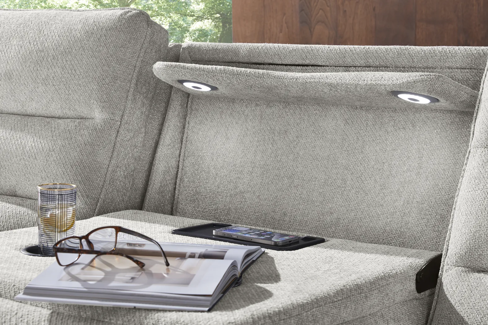 Hadley Park Beige 3 Pc Dual Power Reclining Sectional - Image 20
