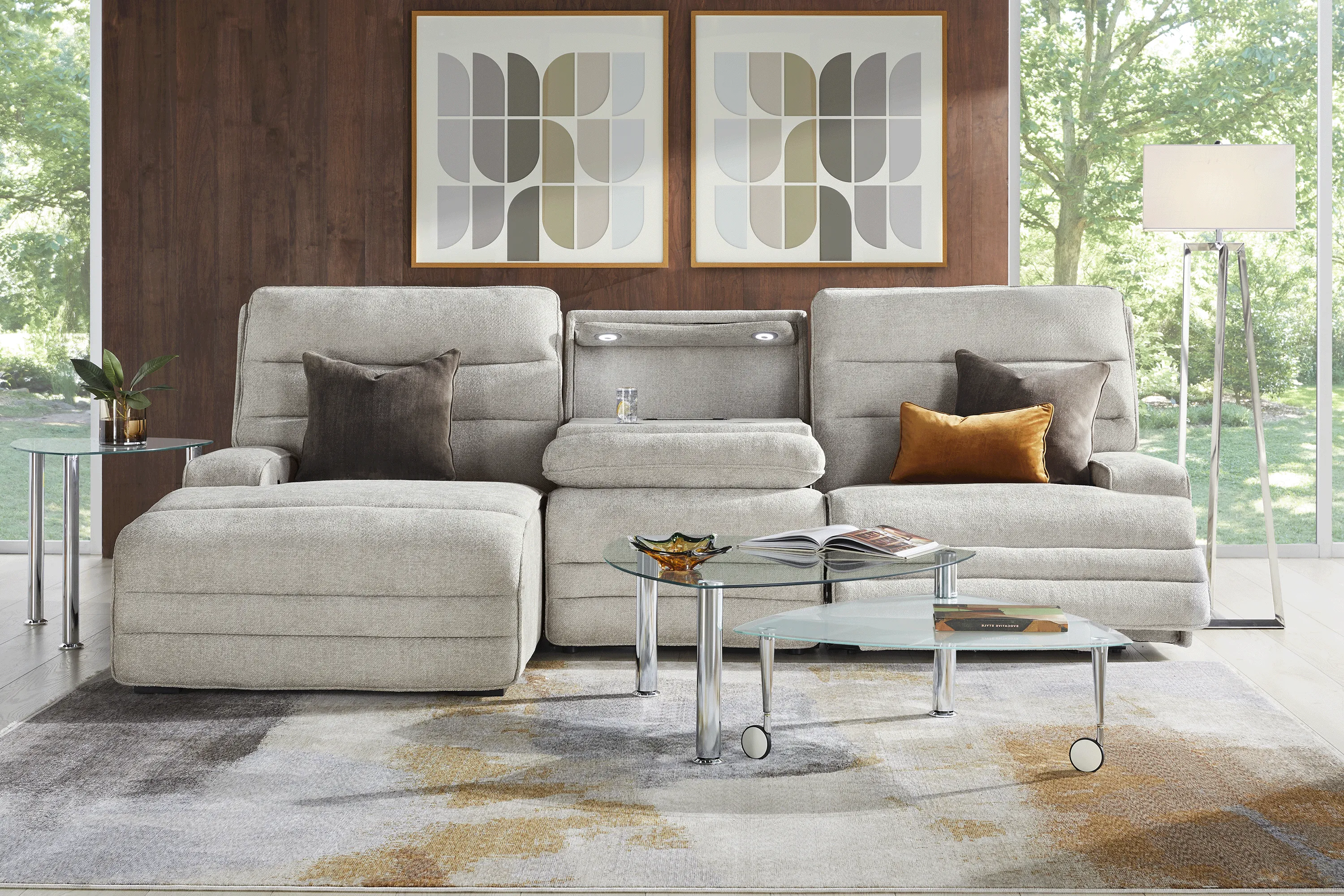 Hadley Park Beige 3 Pc Dual Power Reclining Sectional - Thumbnail - Image 2