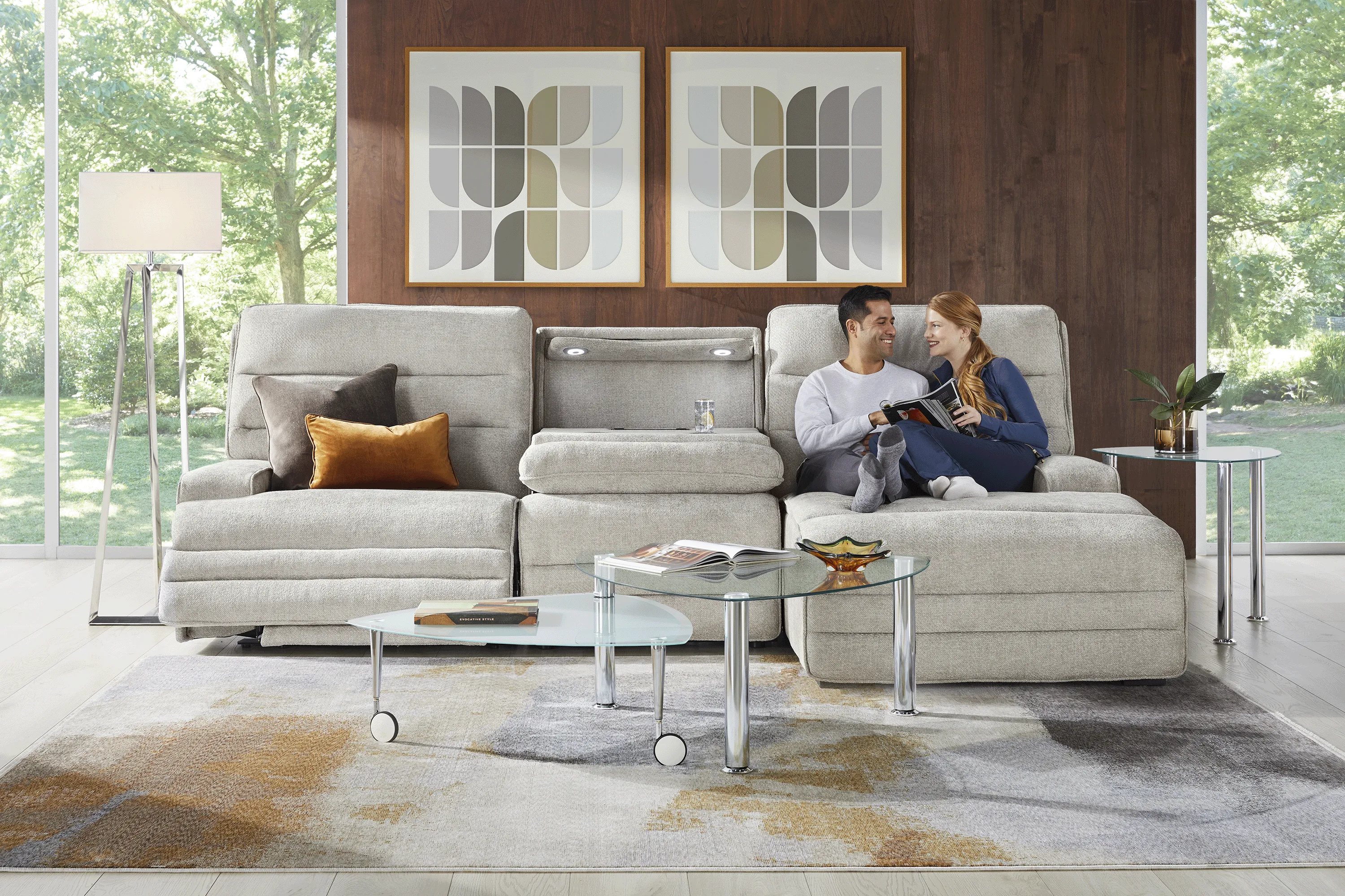 Hadley Park Beige 3 Pc Dual Power Reclining Sectional - Thumbnail - Image 4