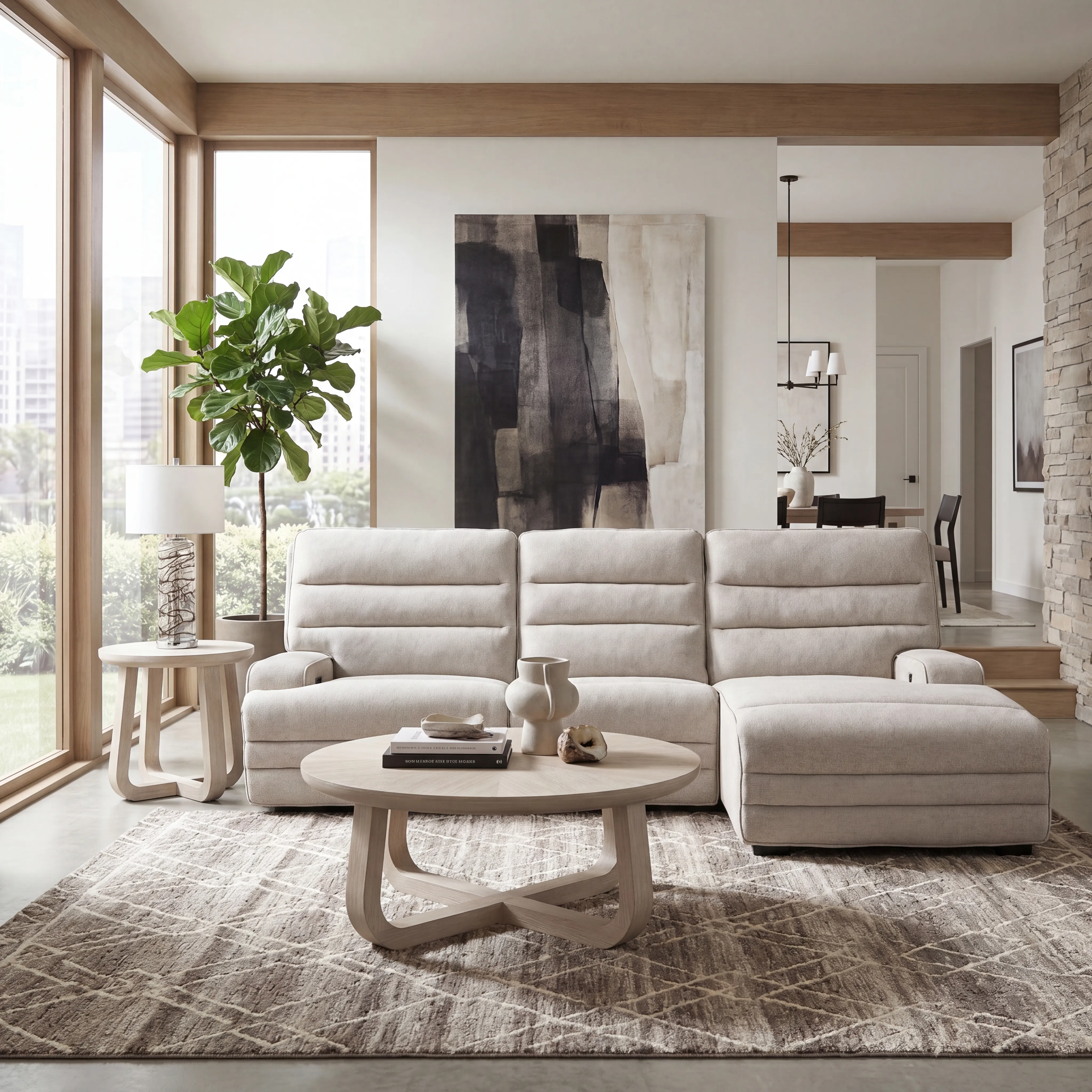 Hadley Park Beige 3 Pc Dual Power Reclining Sectional - Image 20