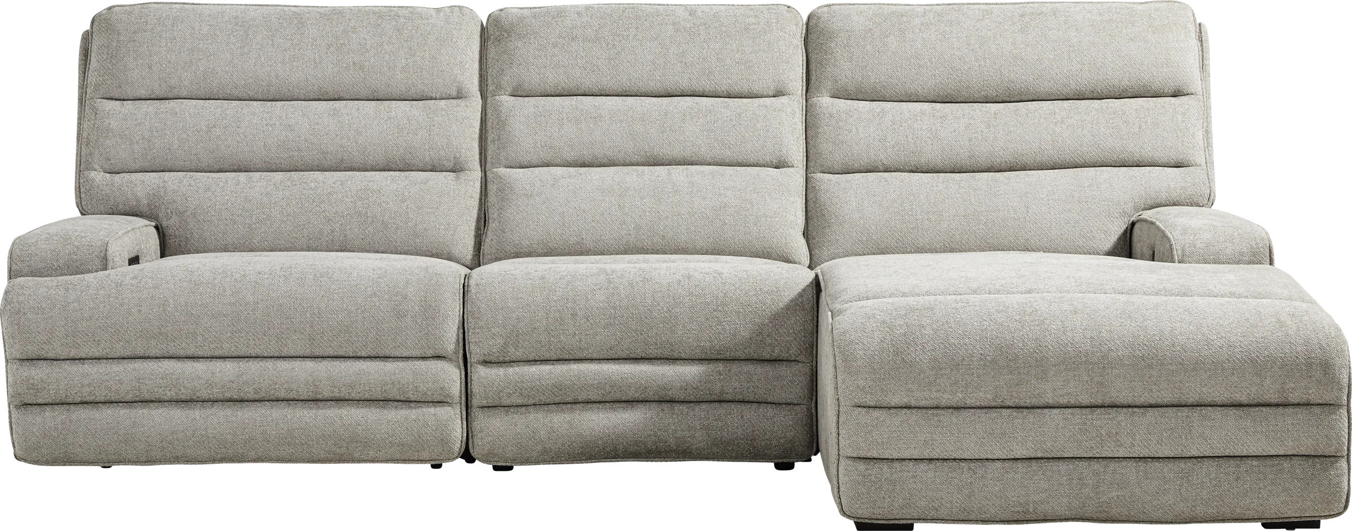 Hadley Park Beige 3 Pc Dual Power Reclining Sectional - Thumbnail - Image 1