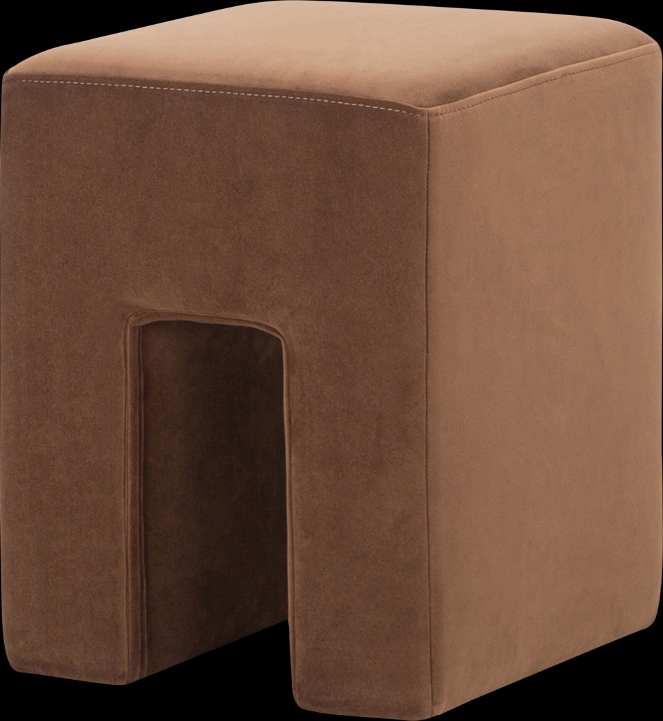 Hadria Brown Ottoman - Thumbnail - Image 1