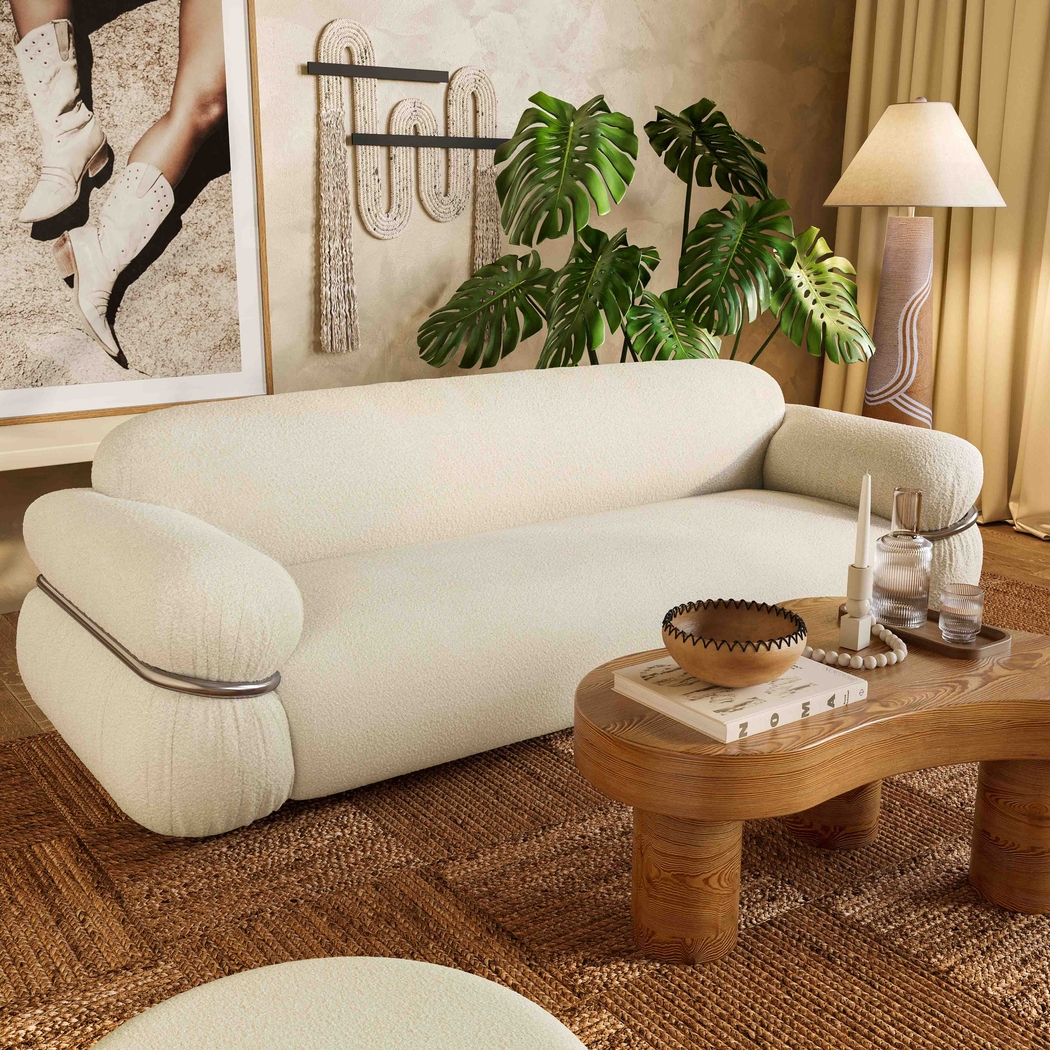 Hadtner Cream Sofa - Thumbnail - Image 2