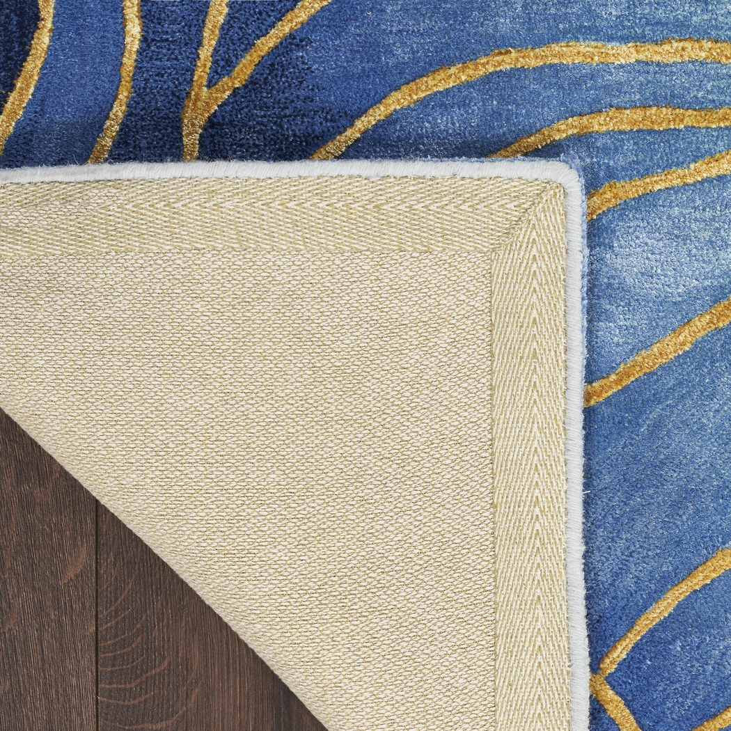Haebao Blue/Gold 5'6 x 7'5 Rug - Thumbnail - Image 4