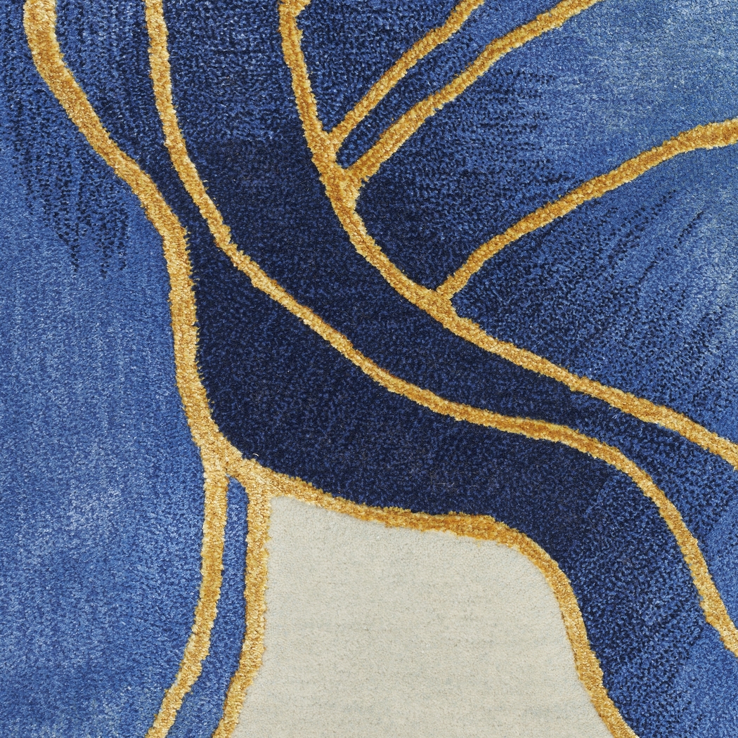 Haebao Blue/Gold 5'6 x 7'5 Rug - Thumbnail - Image 8