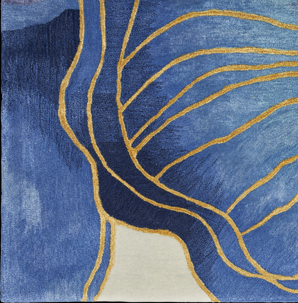 Haebao Blue/Gold 7'9 x 9'9 Rug - Thumbnail - Image 5