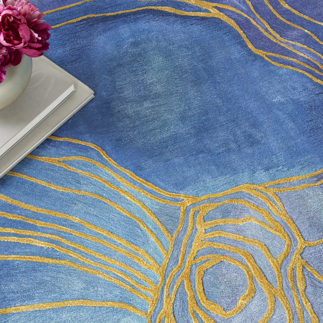 Haebao Blue/Gold 7'9 x 9'9 Rug - Thumbnail - Image 6