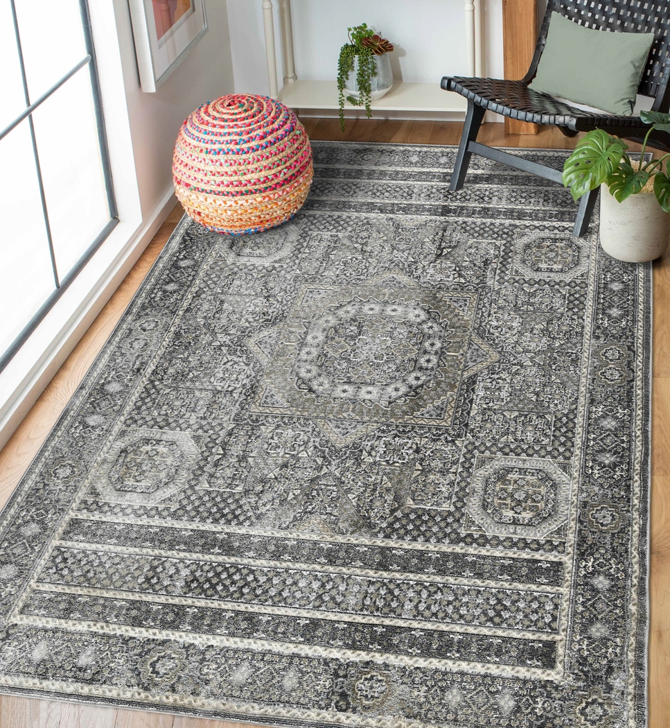 Haertley Charcoal 9'3 x 12'3 Rug - Thumbnail - Image 2