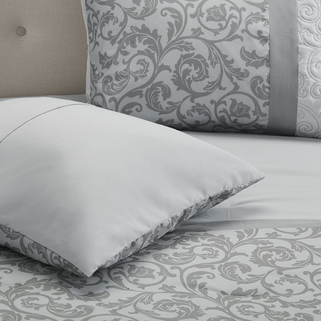 Hafnor Gray 8 Pc California King Comforter Set - Thumbnail - Image 11