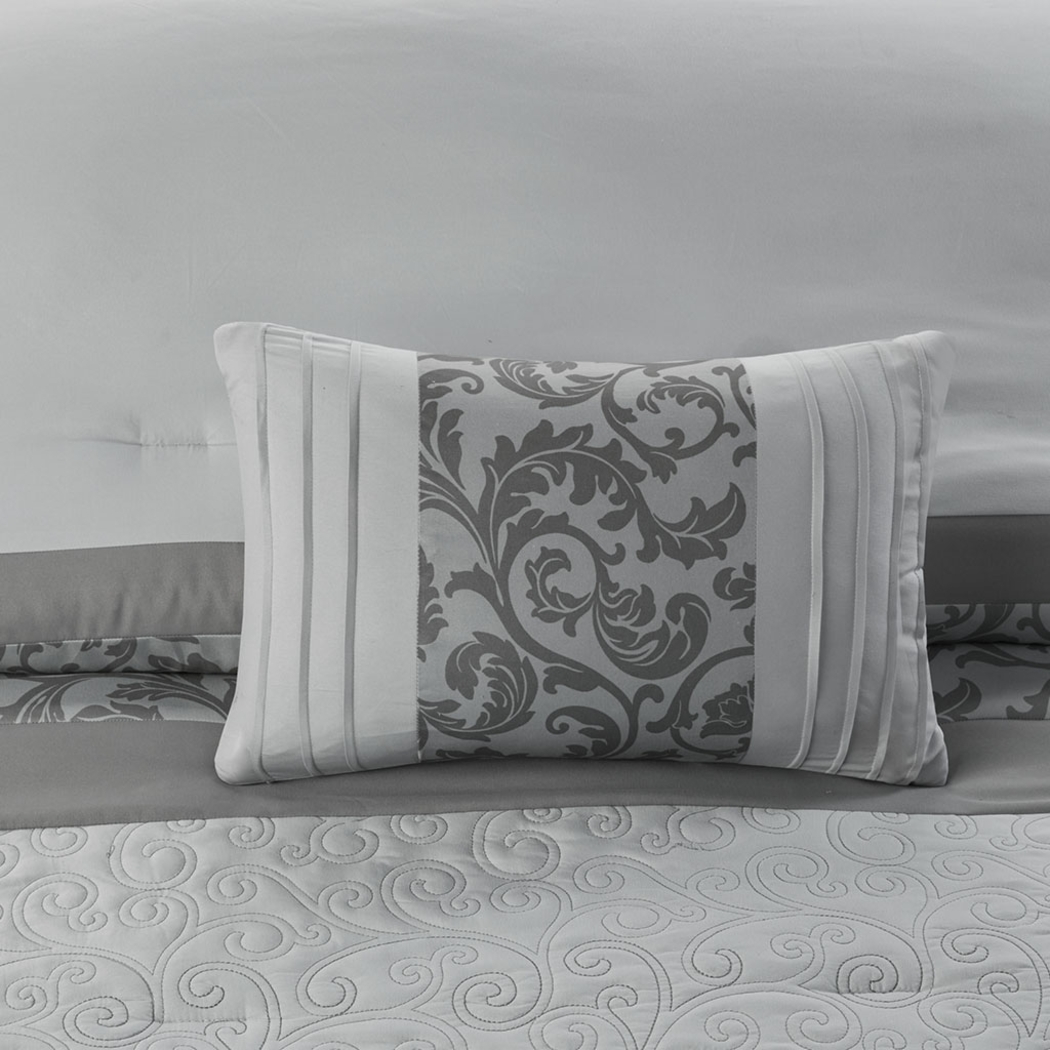 Hafnor Gray 8 Pc Queen Comforter Set - Thumbnail - Image 7
