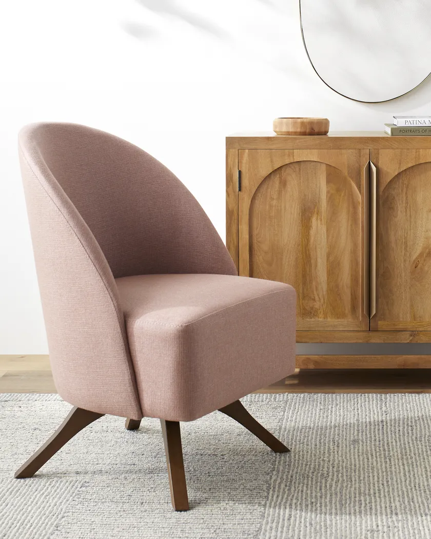 Haimio Pink Swivel Accent Chair - Thumbnail - Image 2