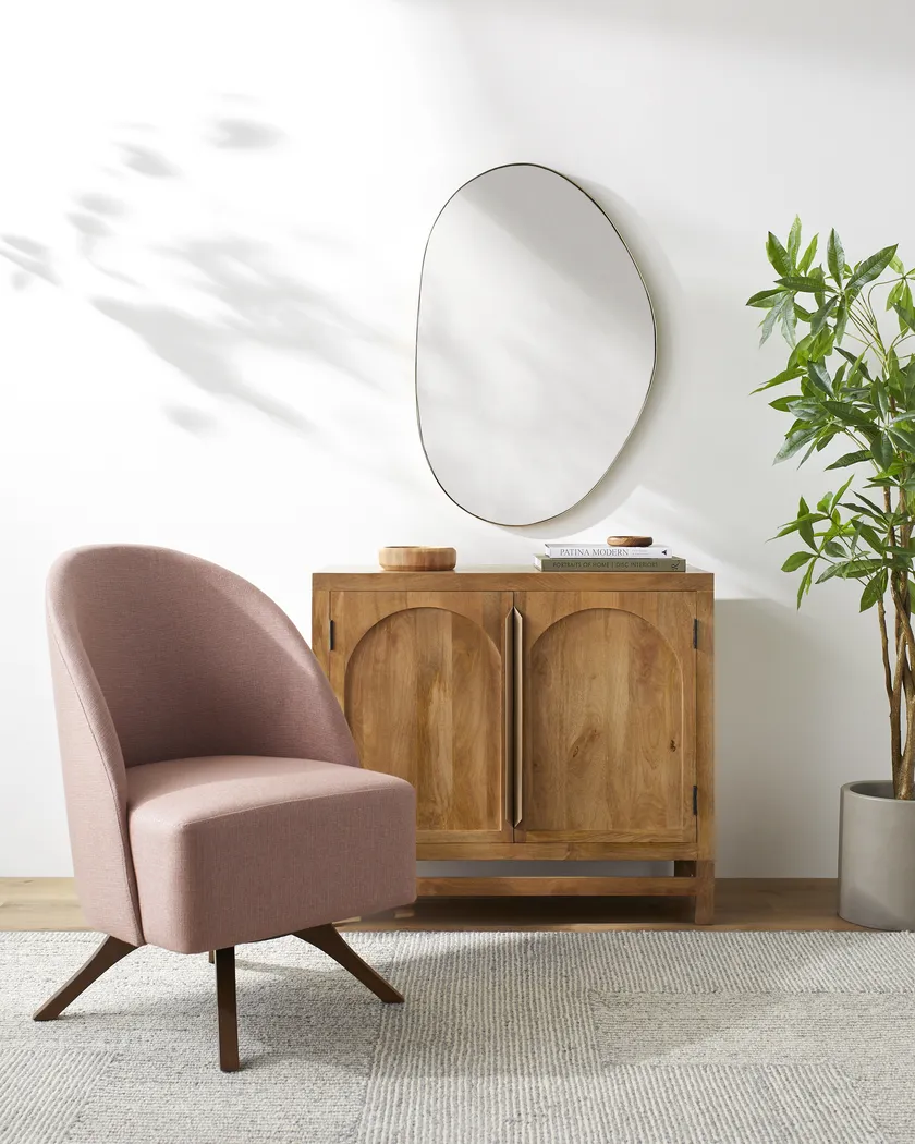 Haimio Pink Swivel Accent Chair - Thumbnail - Image 3