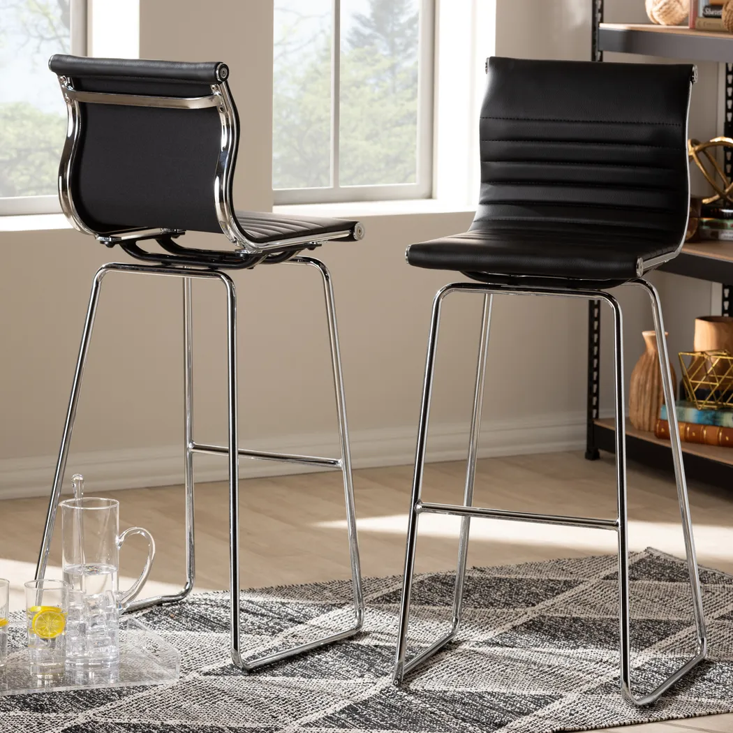 Hainlin Black Counter Height Stool, Set of 2 - Thumbnail - Image 3