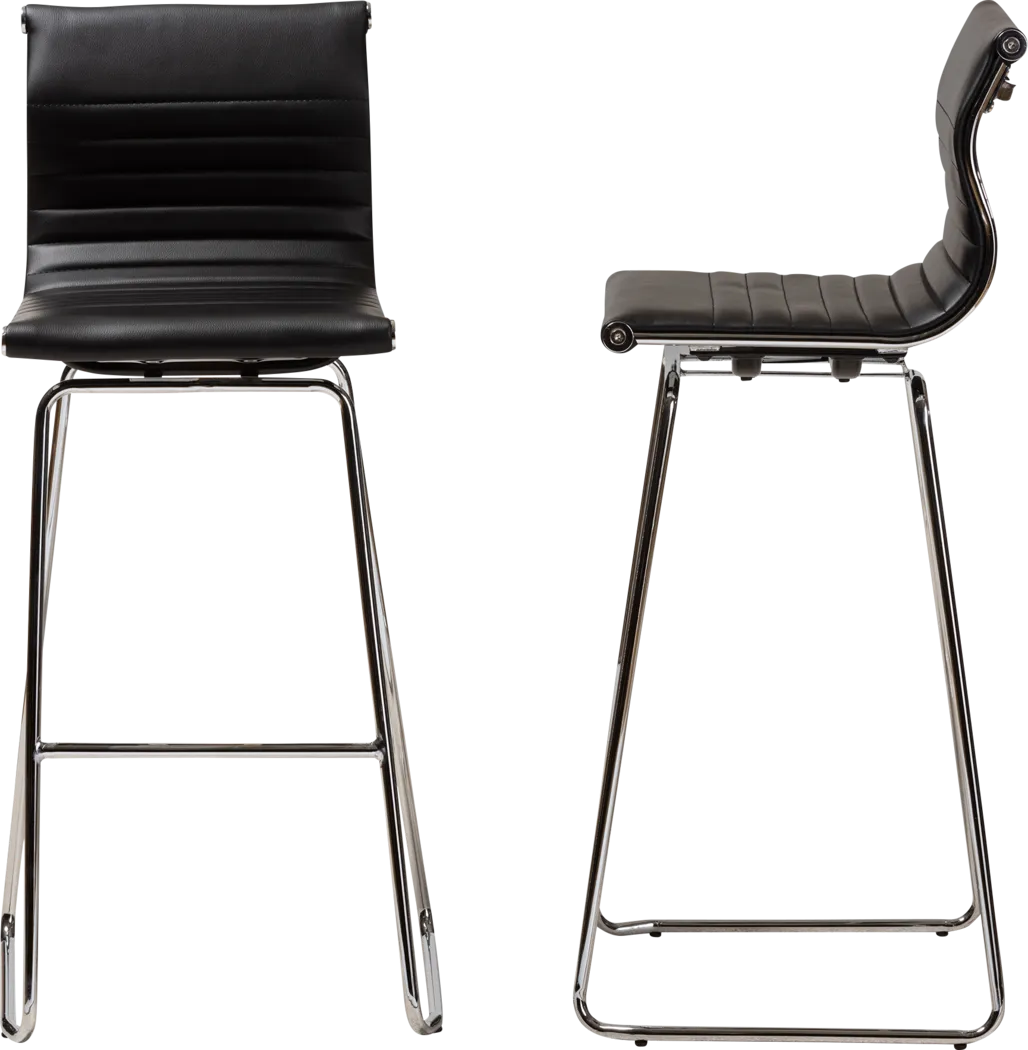 Hainlin Black Counter Height Stool, Set of 2 - Thumbnail - Image 2