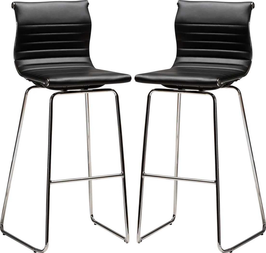 Hainlin Black Counter Height Stool, Set of 2 - Thumbnail - Image 1