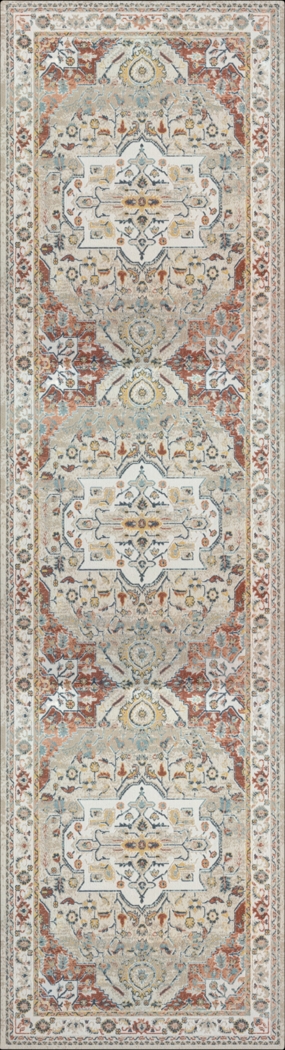 Haisam Rust/Ivory 2'6 x 8' Runner Rug - Thumbnail - Image 1