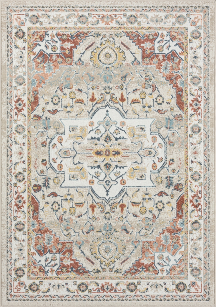 Haisam Rust/Ivory 3'11 x 6' Rug - Thumbnail - Image 1