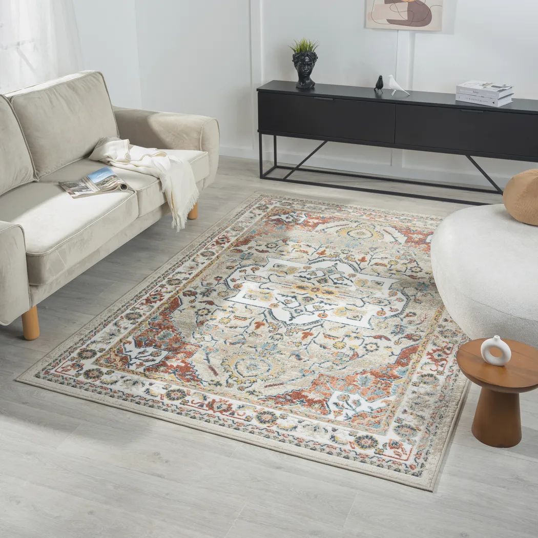 Haisam Rust/Ivory 5'3 x 7'6 Rug - Thumbnail - Image 2