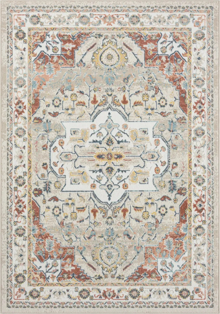 Haisam Rust/Ivory 5'3 x 7'6 Rug - Thumbnail - Image 1
