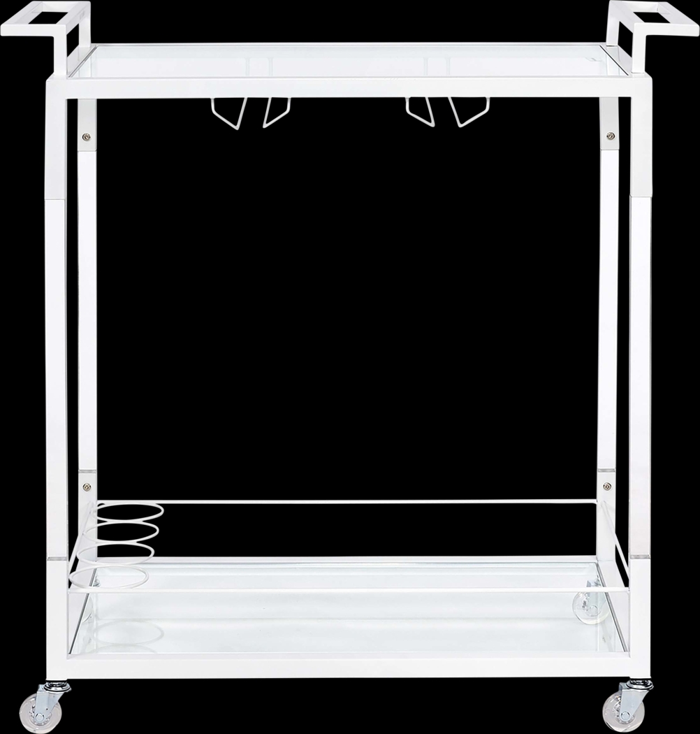 Haislip White Bar Cart - Thumbnail - Image 3