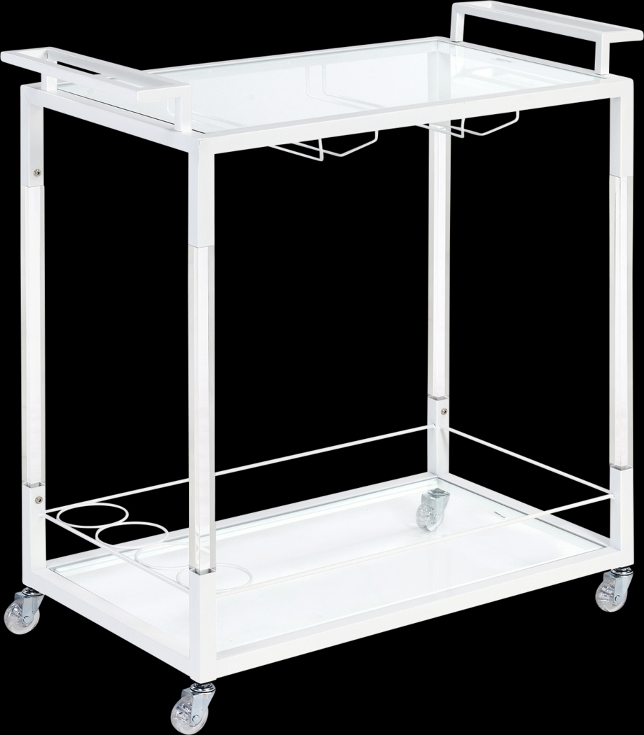 Haislip White Bar Cart - Thumbnail - Image 4