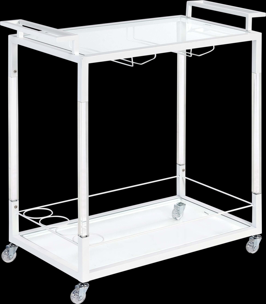 Haislip White Bar Cart - Thumbnail - Image 1