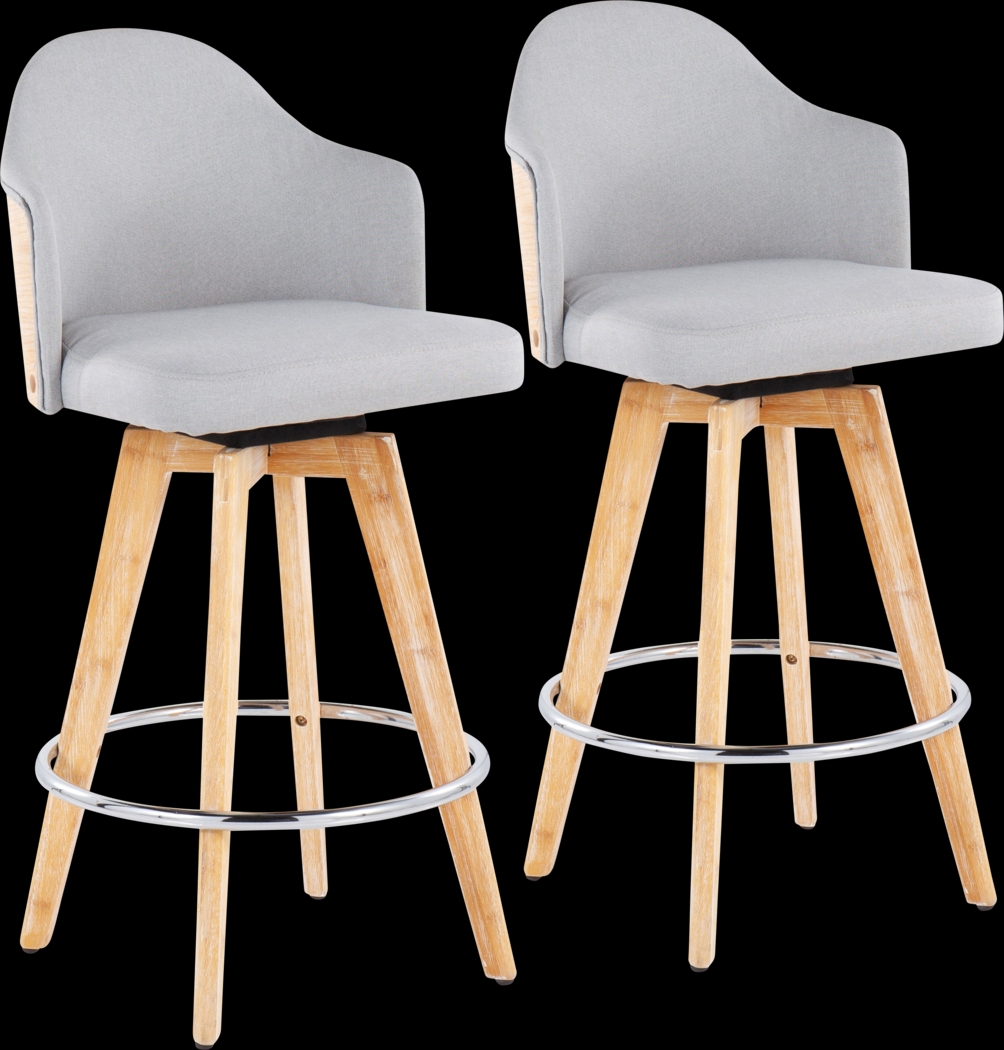 Hakea Light Gray Counter Height Stool, Set of 2 - Thumbnail - Image 1