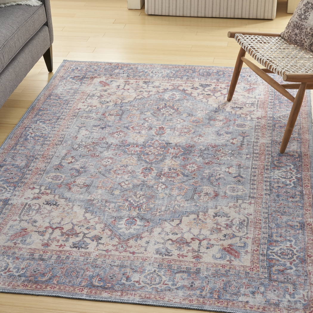 Haleigh Elle Blue 2' x 6' Runner Rug - Thumbnail - Image 5