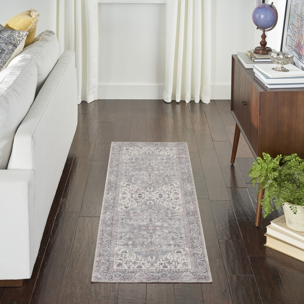 Haleigh Elle Gray 2' x 6' Runner Rug - Thumbnail - Image 2