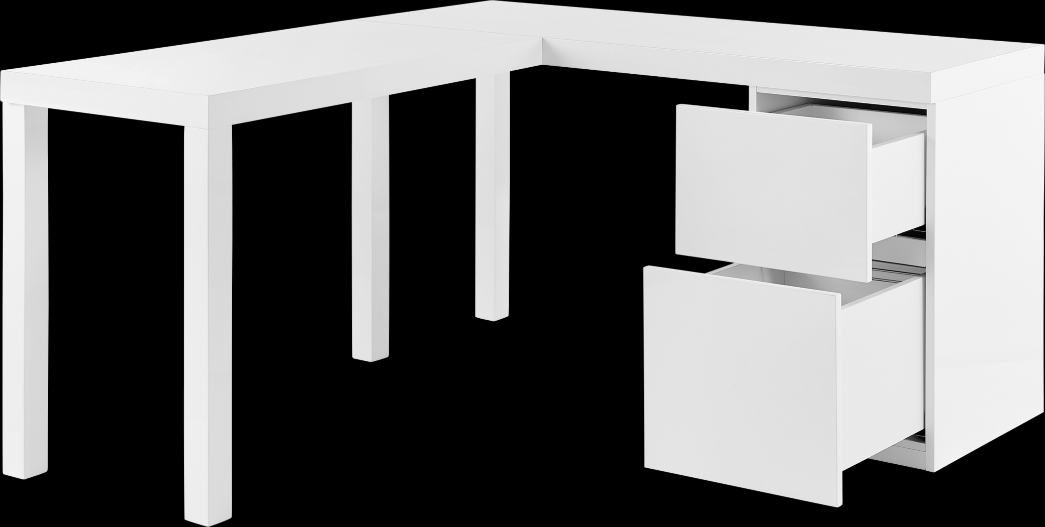 Halesia White L-Desk - Thumbnail - Image 3