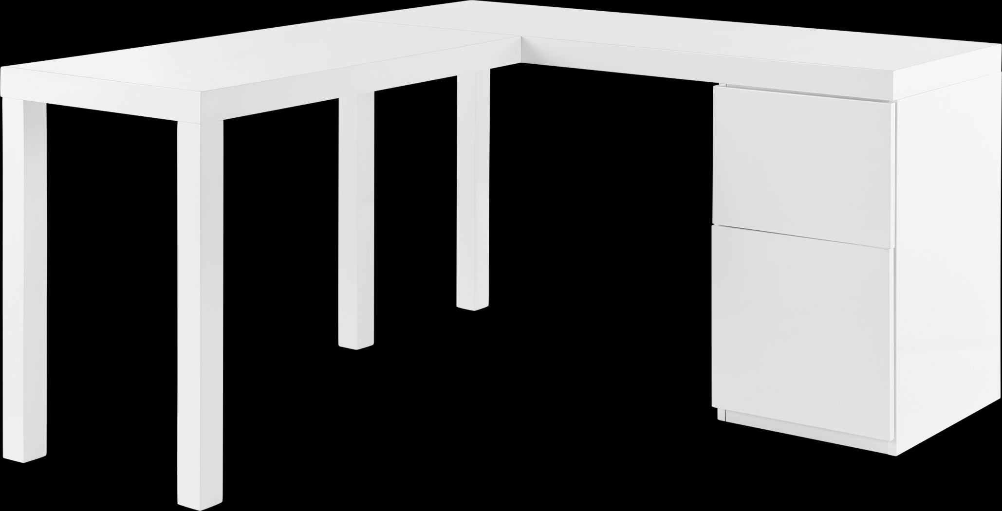 Halesia White L-Desk - Thumbnail - Image 1