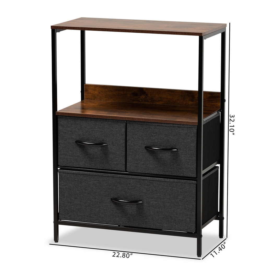 Haleyann Black 3 Drawer Accent Cabinet - Thumbnail - Image 8