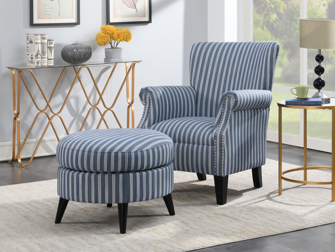 Halgo Blue Ottoman - Thumbnail - Image 3