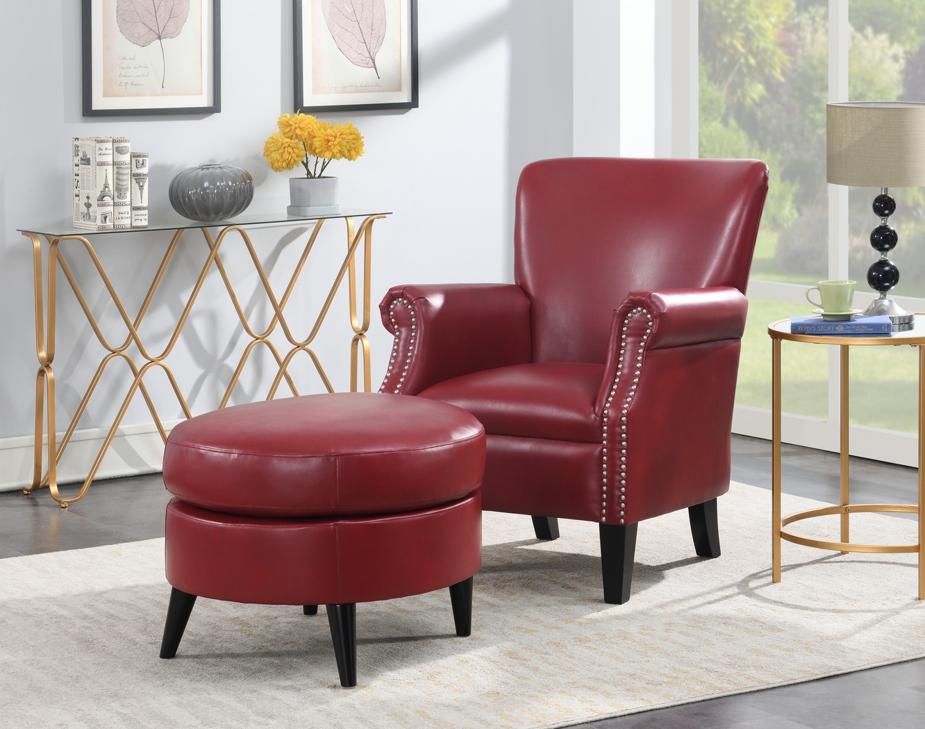 Halgo Red Accent Chair - Thumbnail - Image 5
