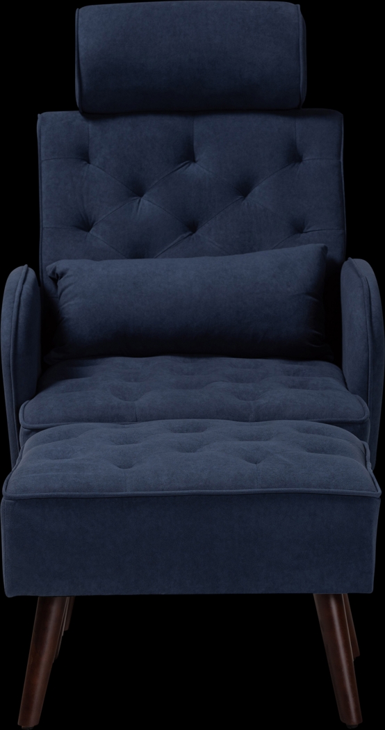 Halijen Navy Recliner and Ottoman Set - Thumbnail - Image 4